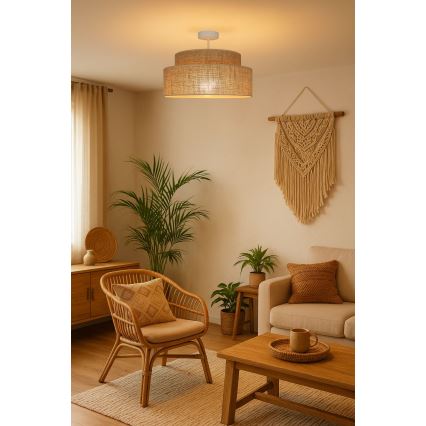 Candeeiro integrado BOHO 1xE27/60W/230V bege