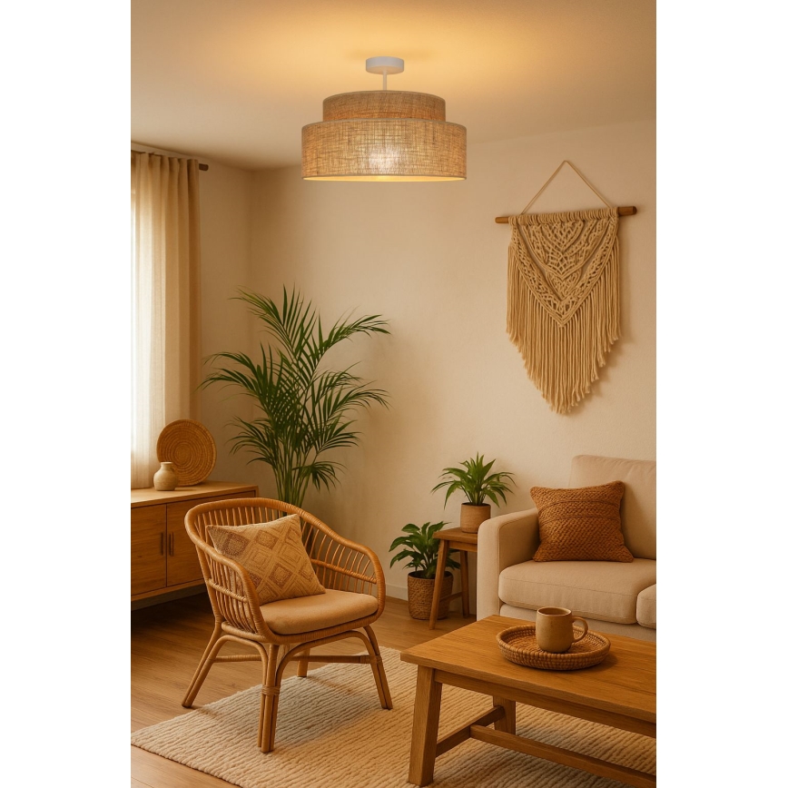 Candeeiro integrado BOHO 1xE27/60W/230V bege