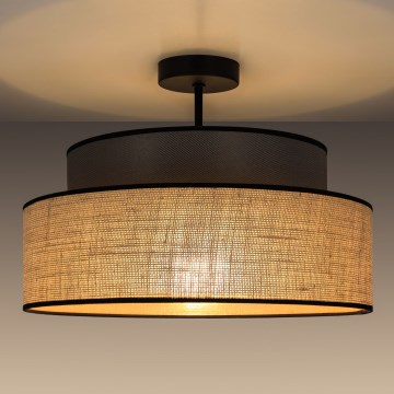 Candeeiro integrado BOHO 1xE27/60W/230V castanho/bege
