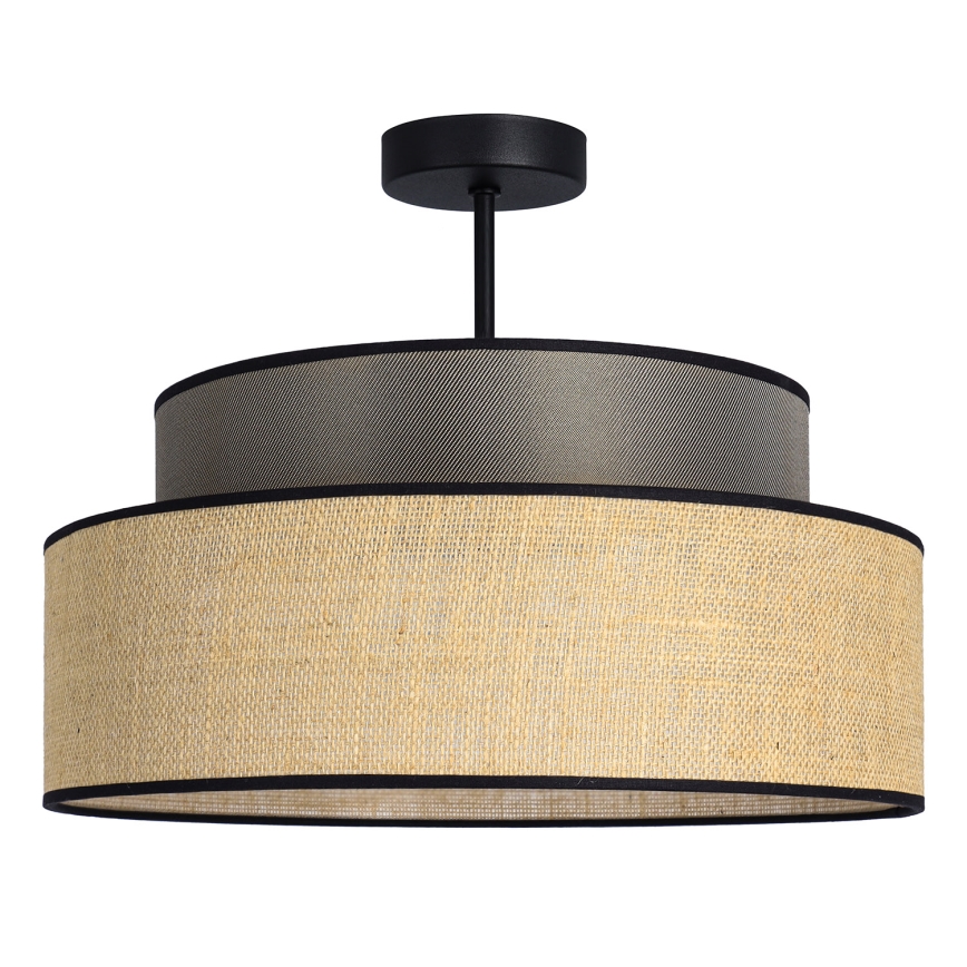 Candeeiro integrado BOHO 1xE27/60W/230V castanho/bege