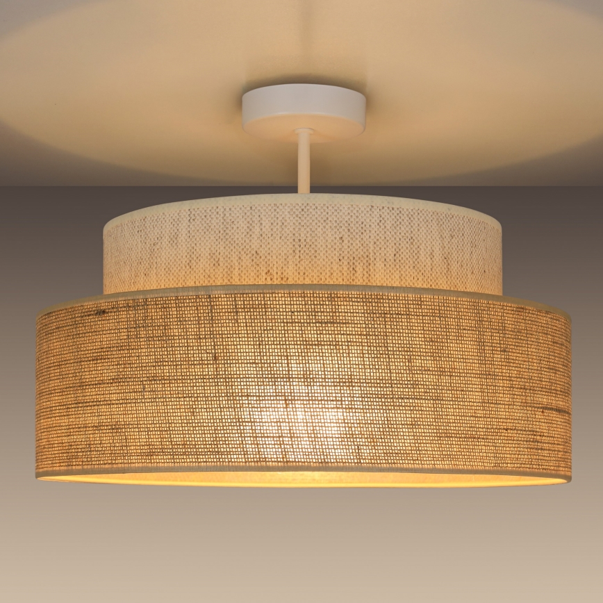 Candeeiro integrado BOHO 1xE27/60W/230V creme/bege
