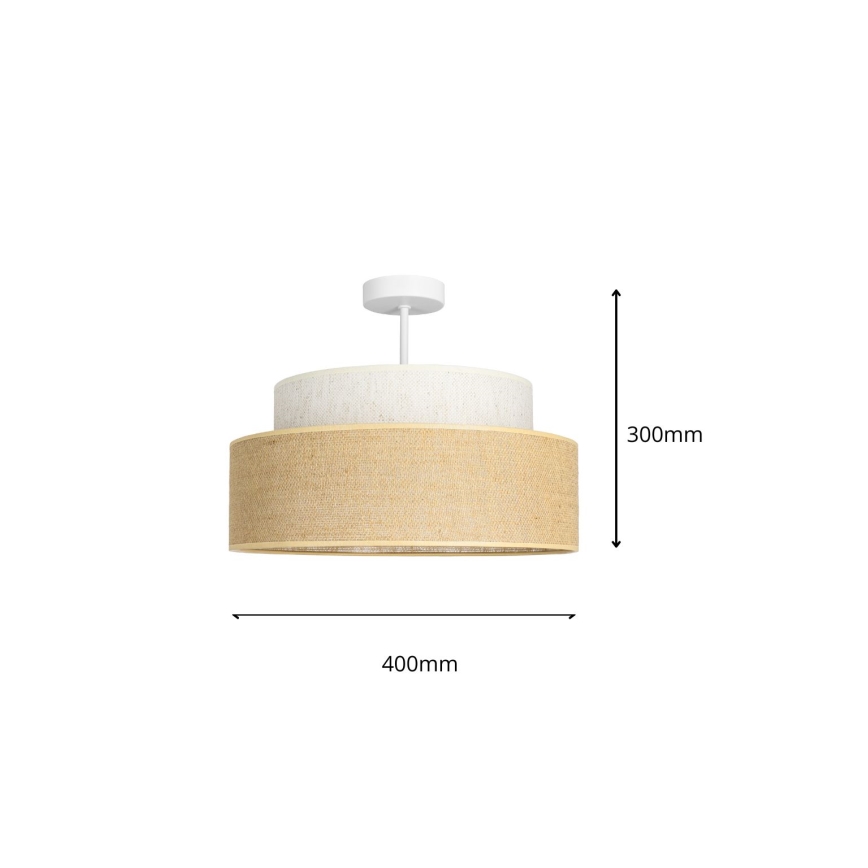 Candeeiro integrado BOHO 1xE27/60W/230V creme/bege