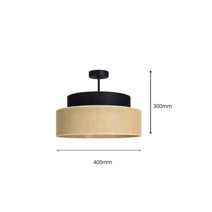 Candeeiro integrado BOHO 1xE27/60W/230V preto/bege