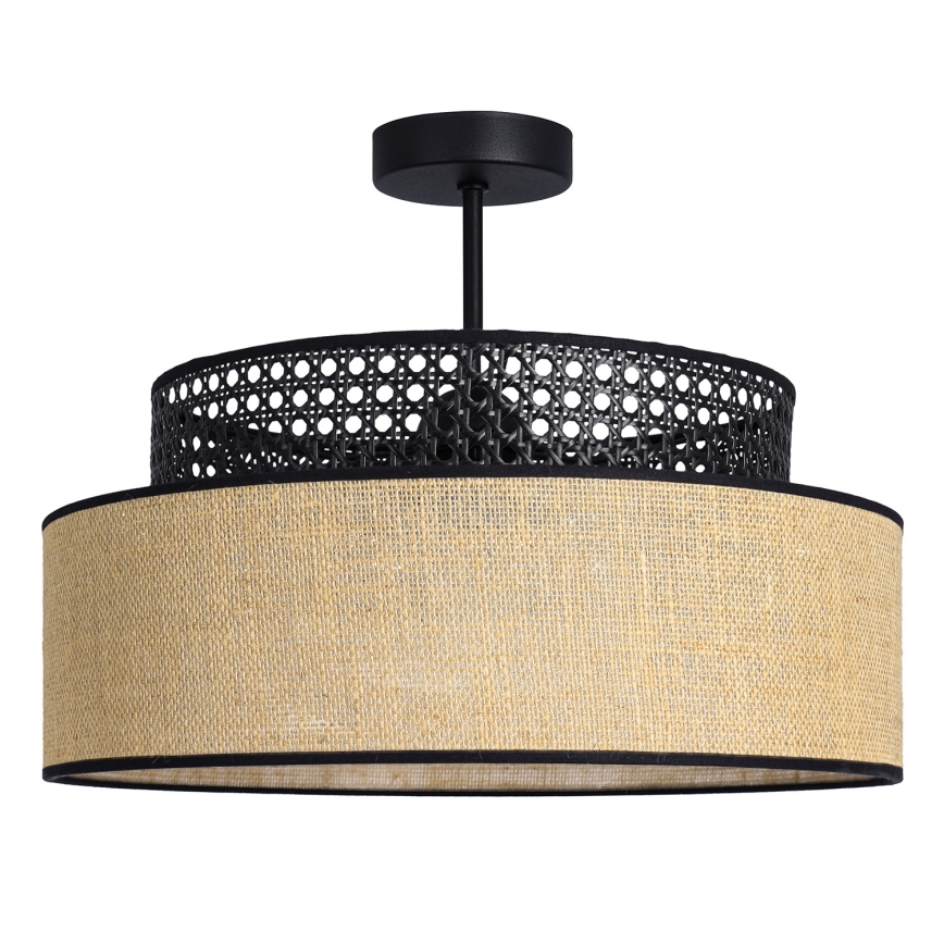 Candeeiro integrado BOHO 1xE27/60W/230V preto/vime