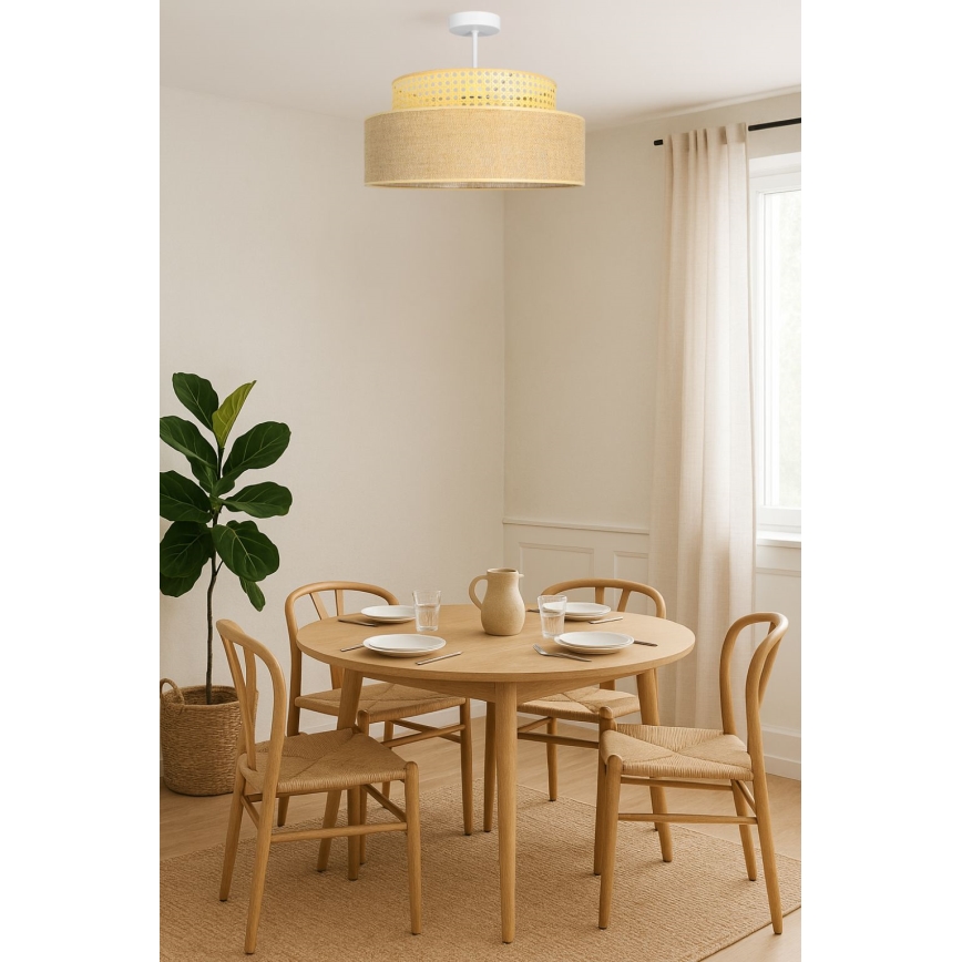Candeeiro integrado BOHO 1xE27/60W/230V vime
