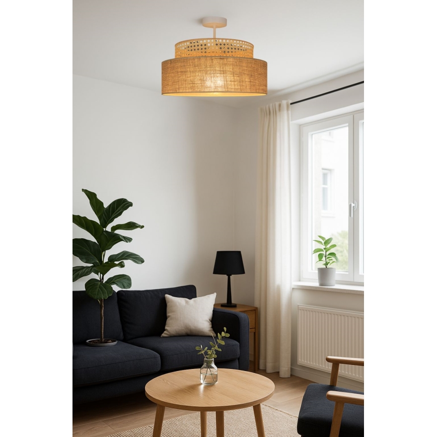 Candeeiro integrado BOHO 1xE27/60W/230V vime