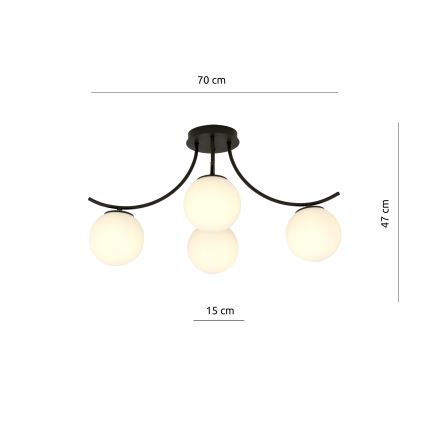Candeeiro integrado BOSTON 4xE14/10W/230V preto