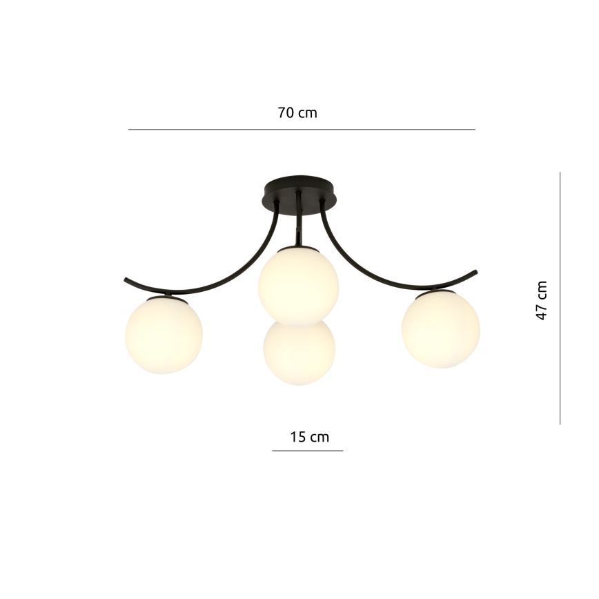 Candeeiro integrado BOSTON 4xE14/10W/230V preto