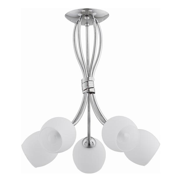 Candeeiro integrado BUENA 5xE14/10W/230V cromado brilhante