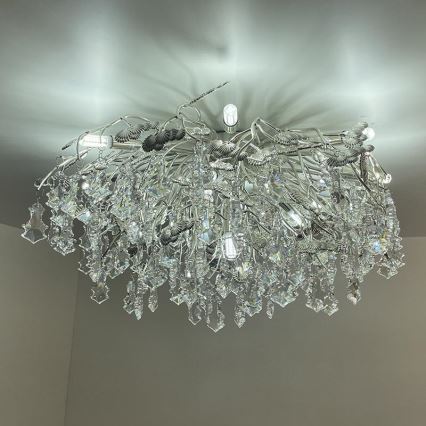 Candeeiro integrado de cristal 12xG9/40W/230V cromado brilhante