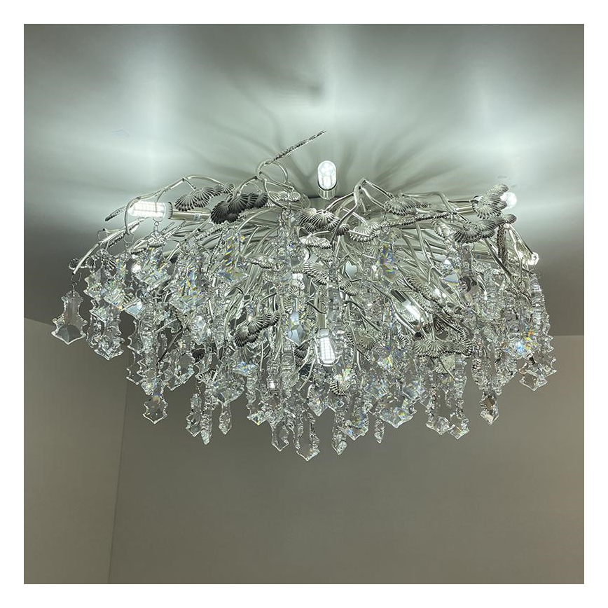 Candeeiro integrado de cristal 12xG9/40W/230V cromado brilhante