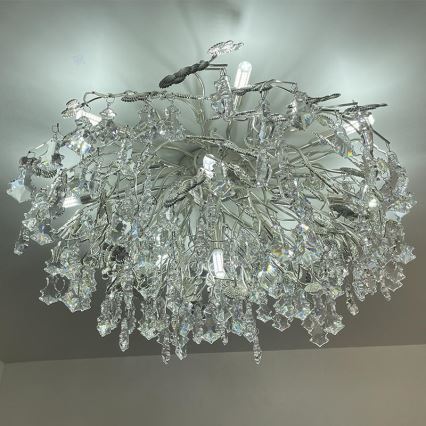 Candeeiro integrado de cristal 12xG9/40W/230V cromado brilhante