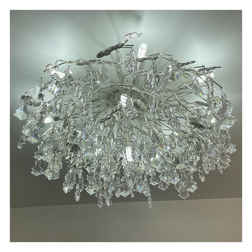 Candeeiro integrado de cristal 12xG9/40W/230V cromado brilhante