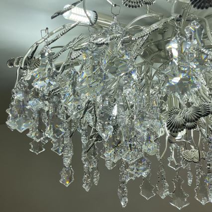 Candeeiro integrado de cristal 12xG9/40W/230V cromado brilhante