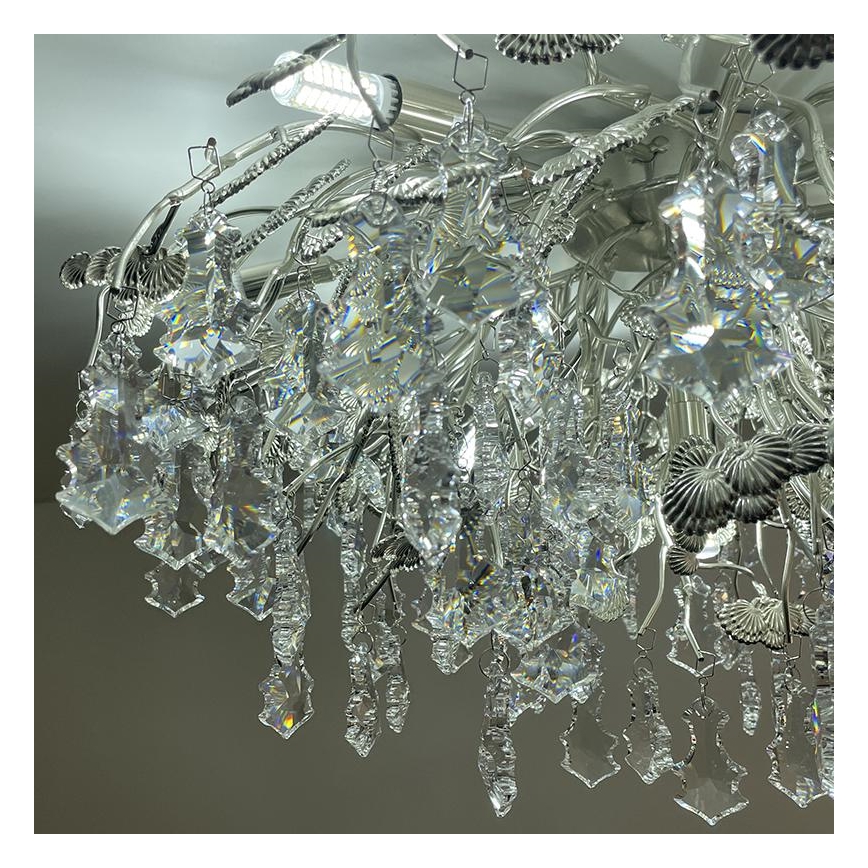 Candeeiro integrado de cristal 12xG9/40W/230V cromado brilhante