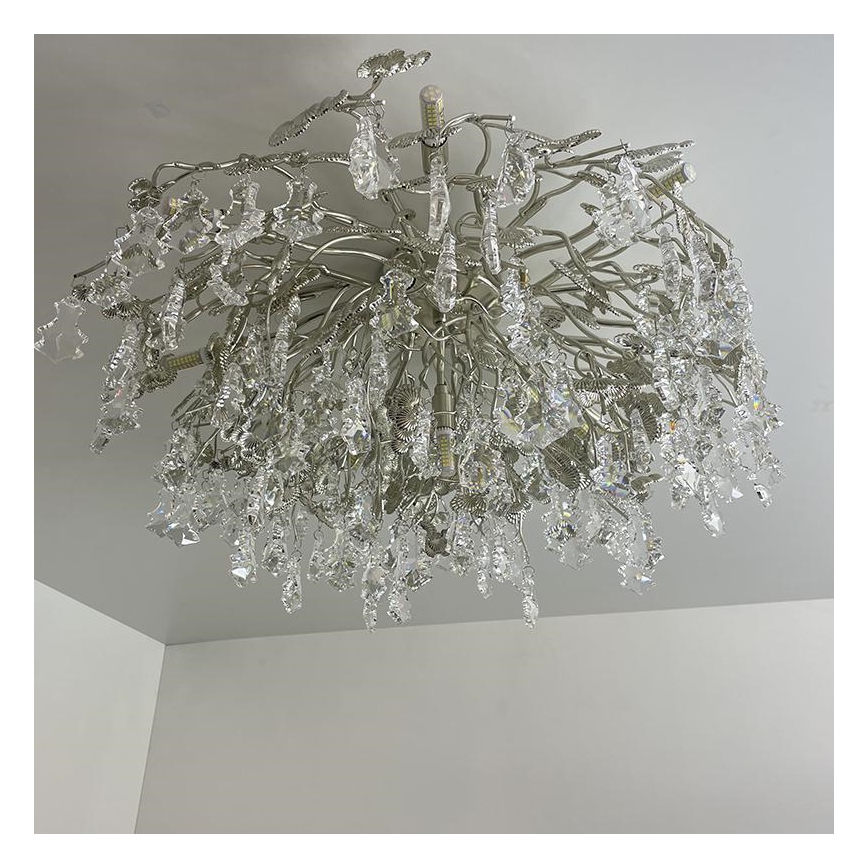 Candeeiro integrado de cristal 12xG9/40W/230V cromado brilhante