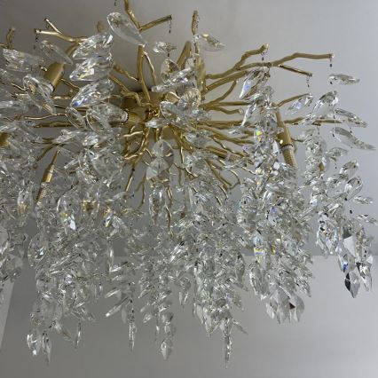 Candeeiro integrado de cristal 12xG9/40W/230V dourado