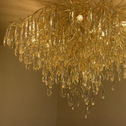 Candeeiro integrado de cristal 12xG9/40W/230V dourado