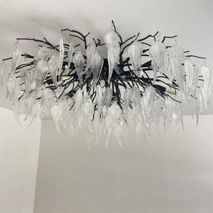Candeeiro integrado de cristal 12xG9/40W/230V preto