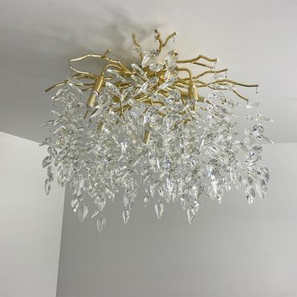 Candeeiro integrado de cristal 9xG9/40W/230V dourado