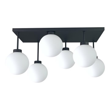 Candeeiro integrado DEA 6xE14/60W/230V preto/branco
