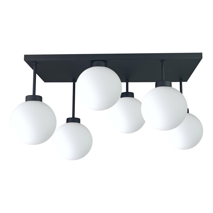 Candeeiro integrado DEA 6xE14/60W/230V preto/branco