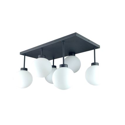 Candeeiro integrado DEA 6xE14/60W/230V preto/branco