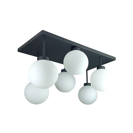 Candeeiro integrado DEA 6xE14/60W/230V preto/branco