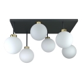 Candeeiro integrado DEA 6xE14/60W/230V preto/dourado/branco