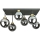 Candeeiro integrado DEA 6xE14/60W/230V preto/dourado/fumado preto