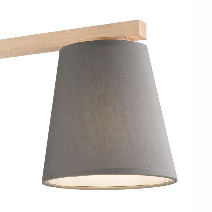 Candeeiro integrado ELLIE 3xE27/60W/230V cinzento/faia