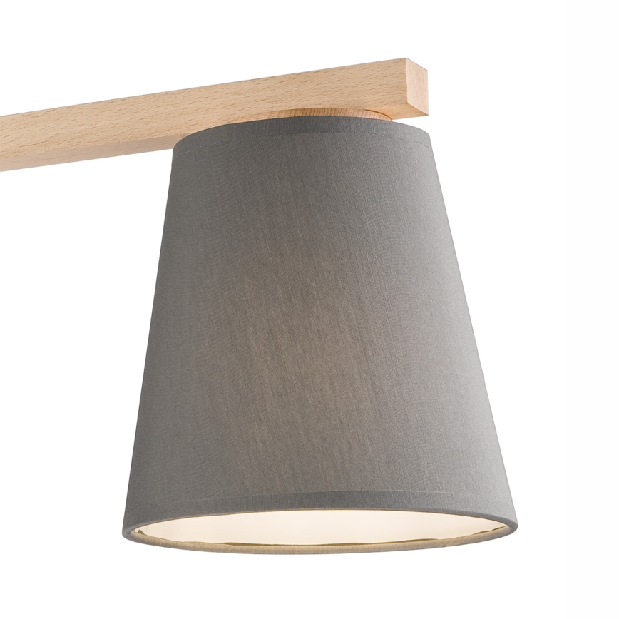 Candeeiro integrado ELLIE 3xE27/60W/230V cinzento/faia
