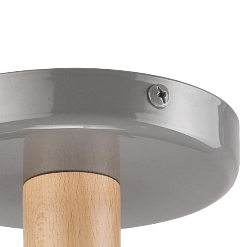 Candeeiro integrado ELLIE 3xE27/60W/230V cinzento/faia