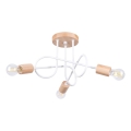 Candeeiro integrado EMBER 3xE27/15W/230V branco/bege/faia