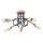 Candeeiro integrado EMBER 5xE27/15W/230V preto/bege/faia