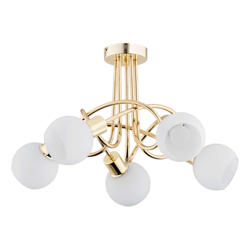 Candeeiro integrado ERYKA 5xE14/10W/230V dourado