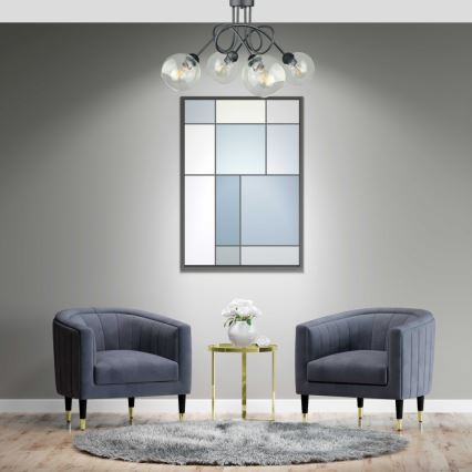 Candeeiro integrado EVIE 4xE27/60W/230V antracite/transparente