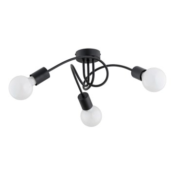 Candeeiro integrado FARTA 3xE27/15W/230V preto