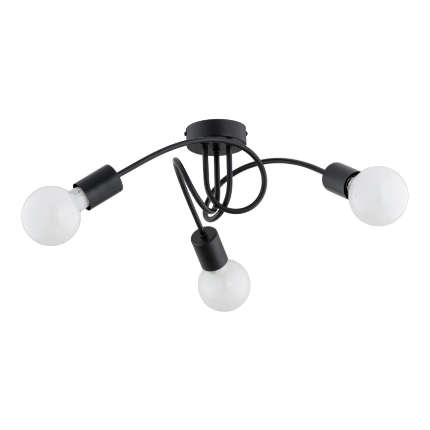 Candeeiro integrado FARTA 3xE27/15W/230V preto