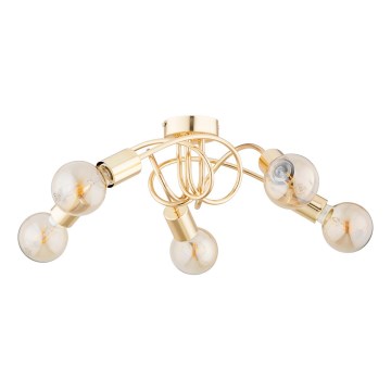 Candeeiro integrado FARTA 5xE27/15W/230V dourado