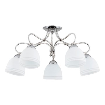 Candeeiro integrado FILA 5xE27/15W/230V cromado brilhante