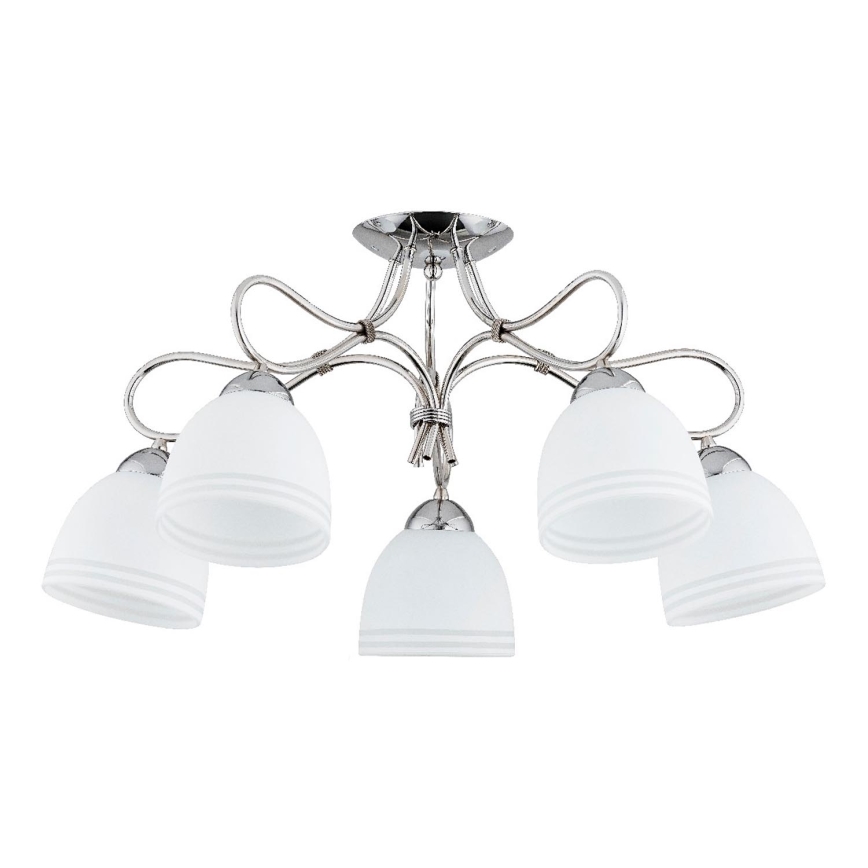 Candeeiro integrado FILA 5xE27/15W/230V cromado brilhante