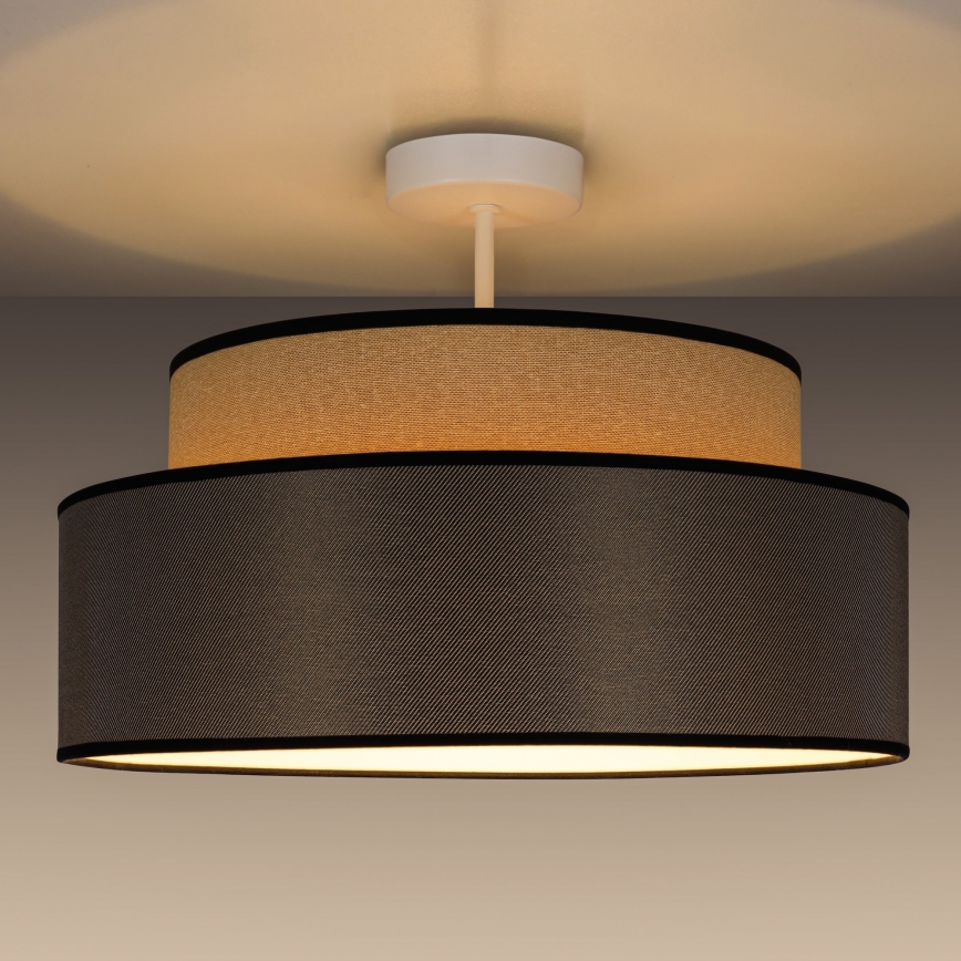 Candeeiro integrado GRACE 1xE27/60W/230V bege/castanho