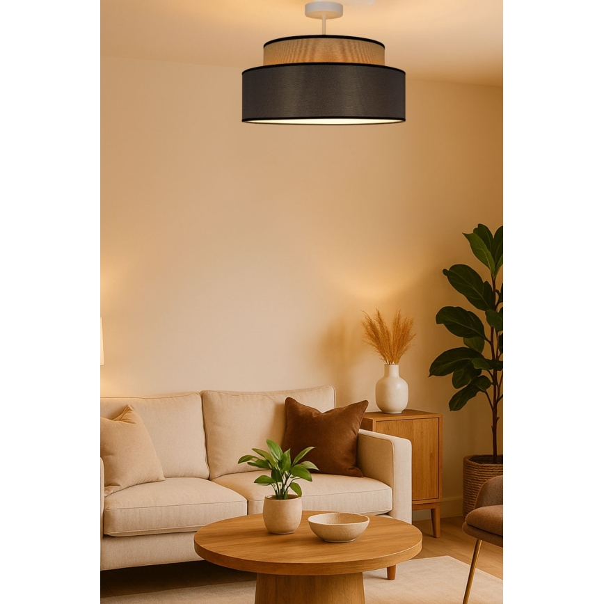 Candeeiro integrado GRACE 1xE27/60W/230V bege/castanho