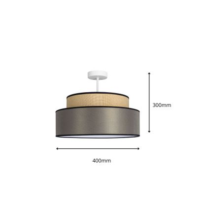 Candeeiro integrado GRACE 1xE27/60W/230V bege/castanho
