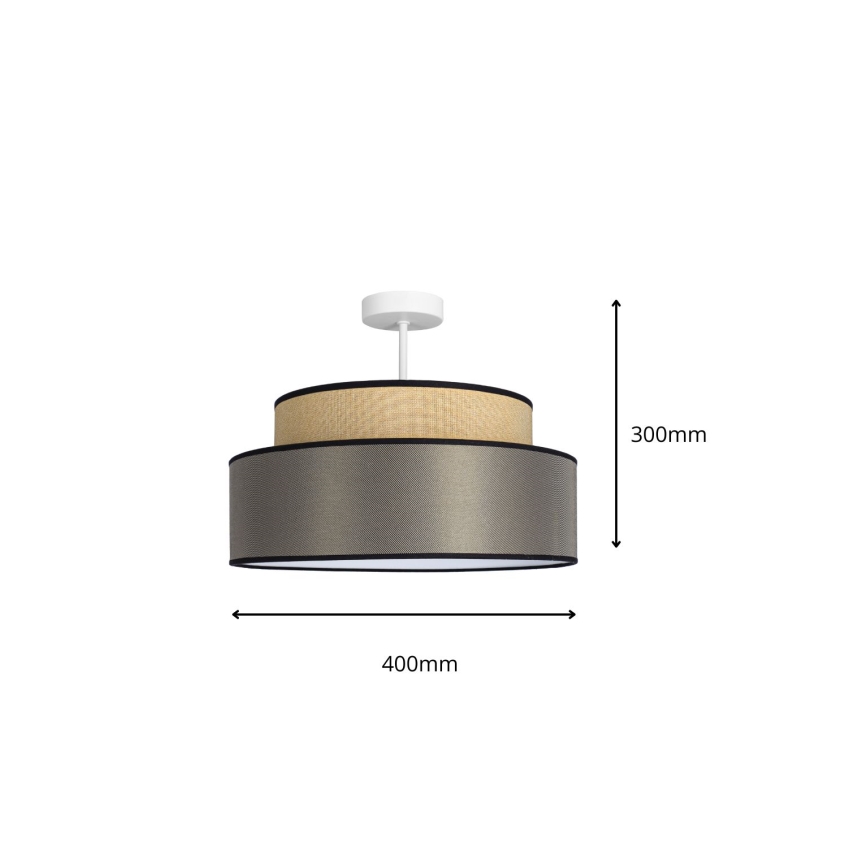 Candeeiro integrado GRACE 1xE27/60W/230V bege/castanho