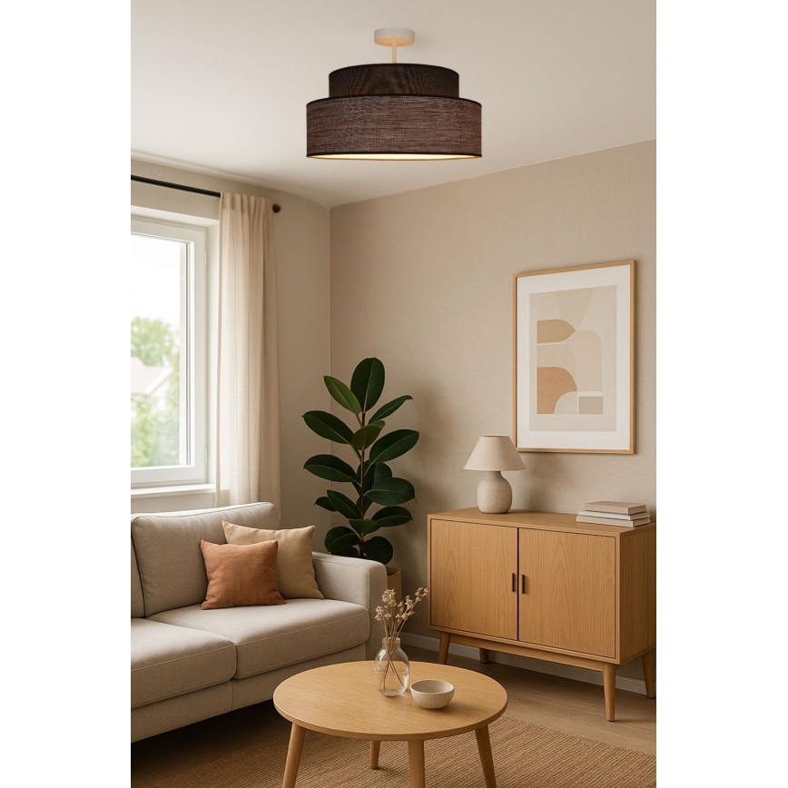 Candeeiro integrado GRACE 1xE27/60W/230V castanho/bege