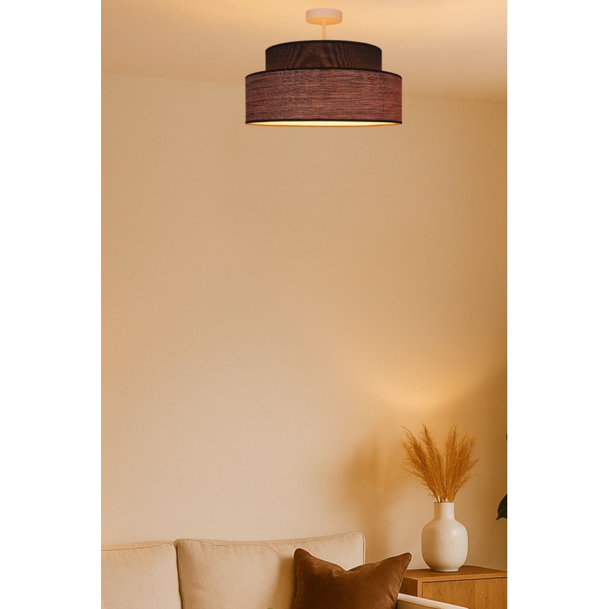 Candeeiro integrado GRACE 1xE27/60W/230V castanho/bege
