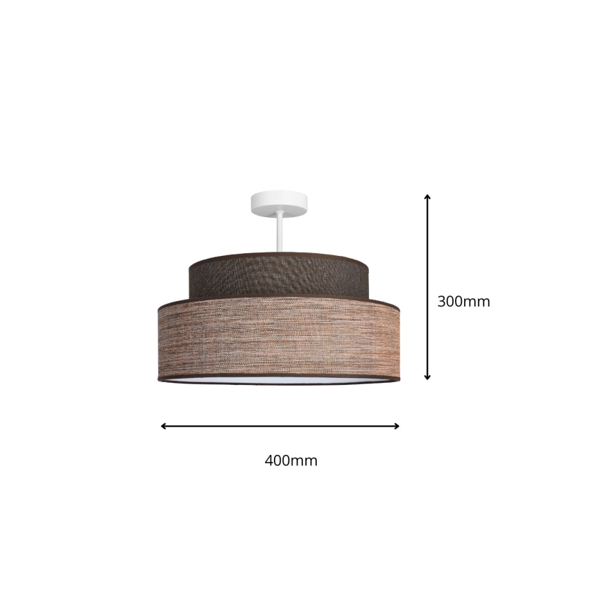 Candeeiro integrado GRACE 1xE27/60W/230V castanho/bege
