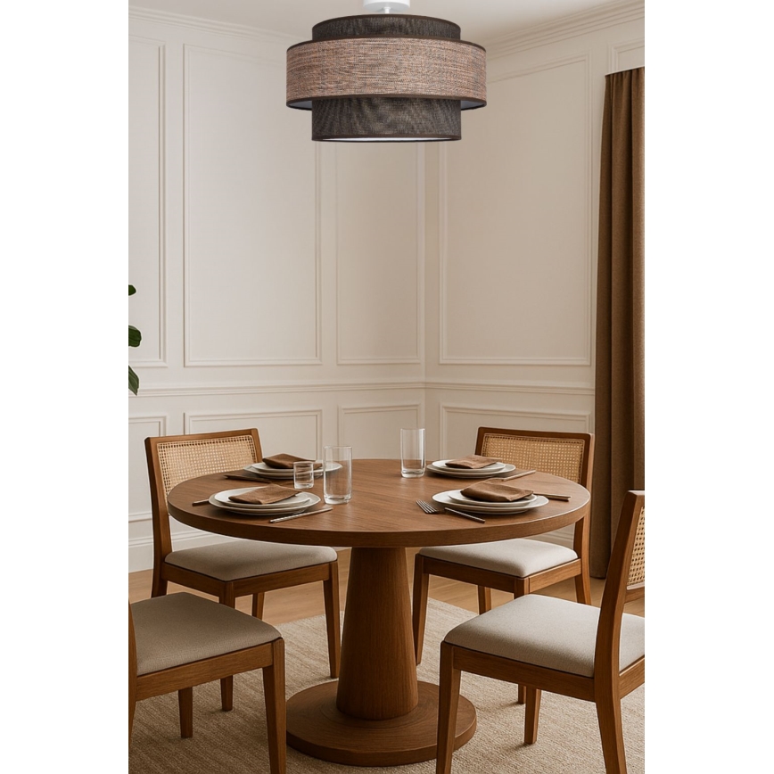 Candeeiro integrado GRACE 1xE27/60W/230V castanho/bege